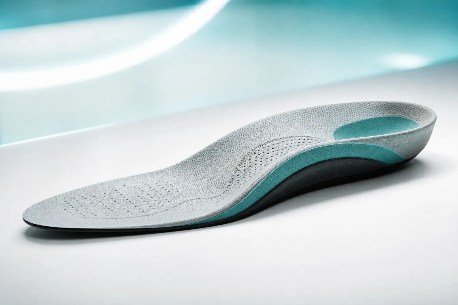 Moderne maßgefertigte orthopädische Einlage als medizinisches Hilfsmittel